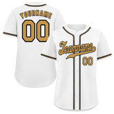 Custom White Classic Style Orange Authentic Baseball Jersey